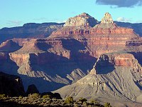 ZOROASTER AND BRAMA TEMPLES AS SEEN FROM MORMON FLATS ON THE SOUTH KAIBAB TRAIL, GRAND CANYON N. P. NPS PHOTO. 