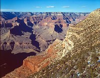 VIEW OF GRAND CANYON TO THE EAST FROM HERMIT'S REST ON THE HERMIT OR WEST RIM DRIVE. GRAND CANYON N.P. NPS PHOTO. 