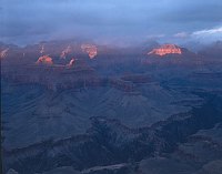WINTER SUNSET FROM PIMA POINT ON THE HERMIT OR WEST RIM DRIVE, GRAND CANYON N.P. NPS PHOTO. 