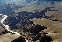 THE COLORADO RIVER BELOW PLATEAU POINT, AN OVERLOOK NORTH OF INDIAN GARDENS ON THE BRIGHT ANGEL TRAIL, GRAND CANYON N. P. NPS PHOTO.